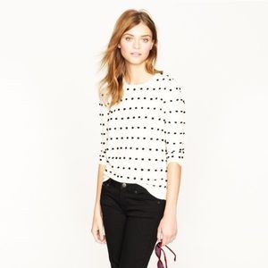 j crew tippi sweater in swiss dots